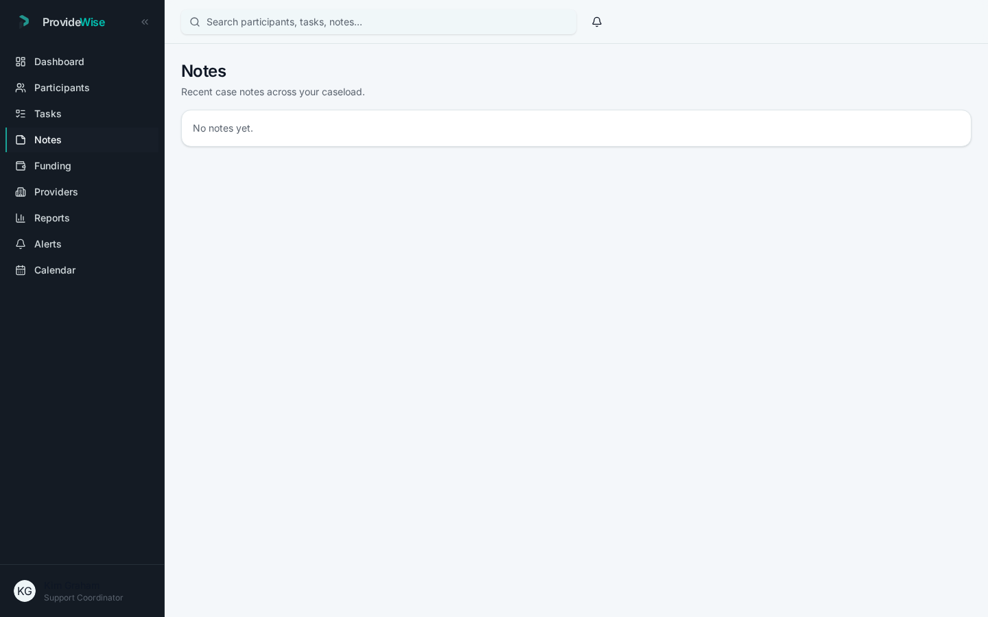 AI Notes screen where rough call notes are turned into professional NDIS case notes and follow-up tasks.